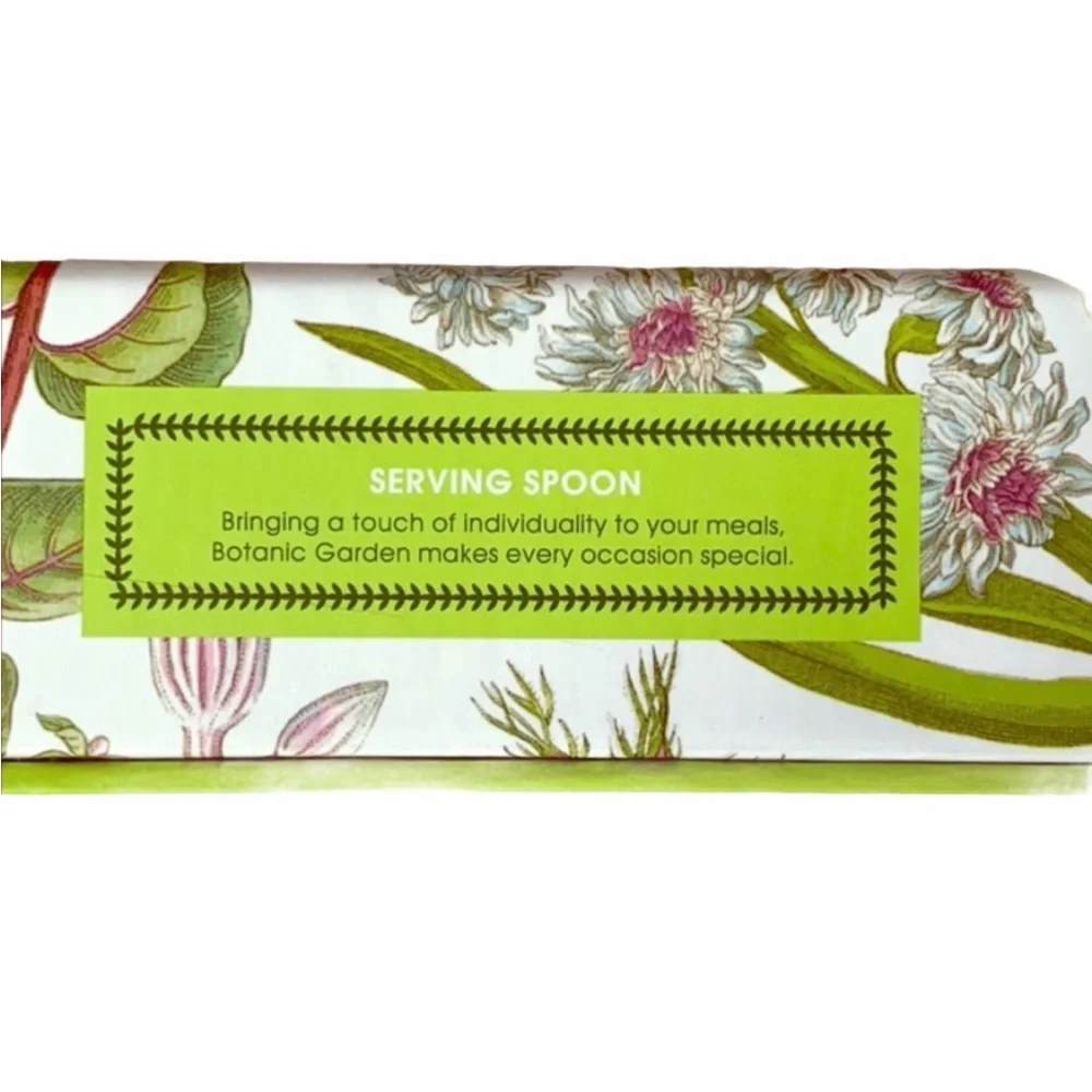 NIB Portmeirion Stainless Steel Serving Spoon Porcelain Handle Botanic Garden